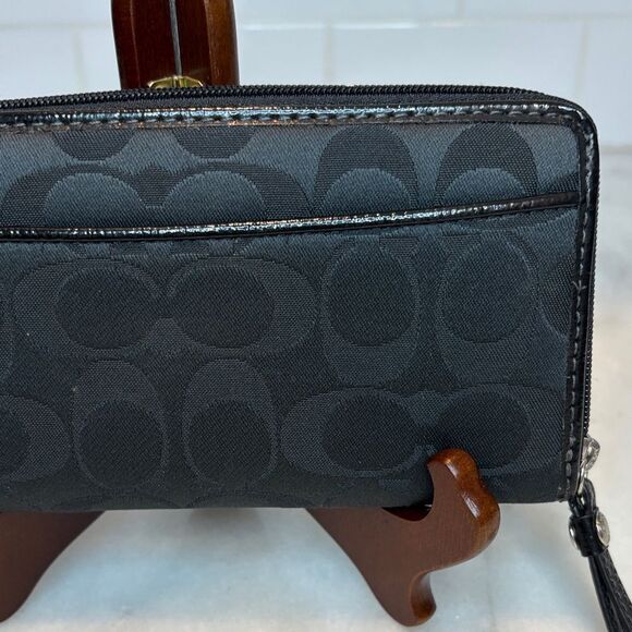 Coach Wallet Y2K Maralee Jacquard Signature Logo Full Zip Wallet - Picture 6 of 16